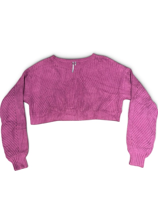 Anthropologie Sweaters - Anthropologie Fuchsia Cropped Knit Sweater
